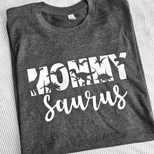 Charcoal Grey Mommy Saurus t-shirt, New, size M